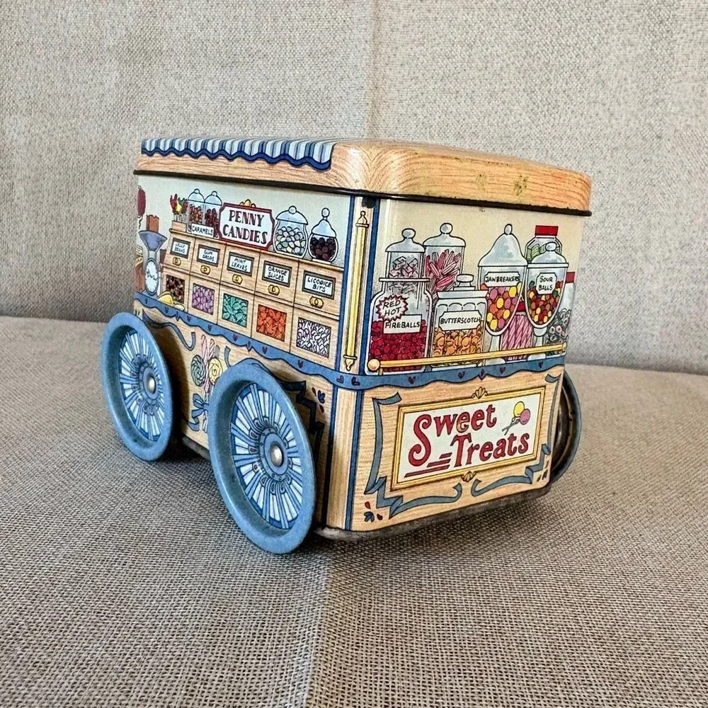 Vintage Candy Shop Cart Tin Keller Charles Sweet Treats Chocolate Store Decor